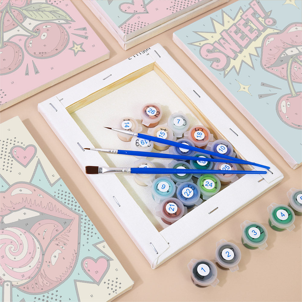 Pop Art Lips and Sweets mini paint by numbers – image 2