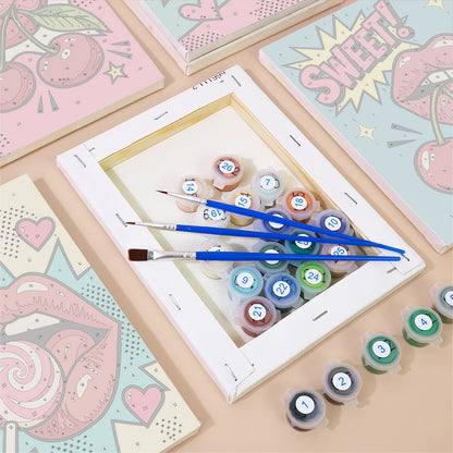 Pop Art Lips and Sweets mini paint by numbers – image 2