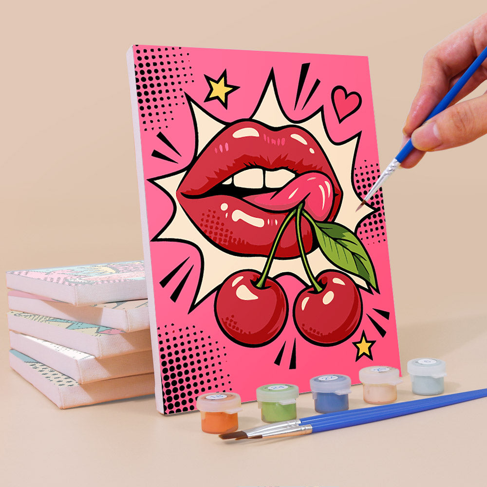 Pop Art Lips and Sweets mini paint by numbers – image 3