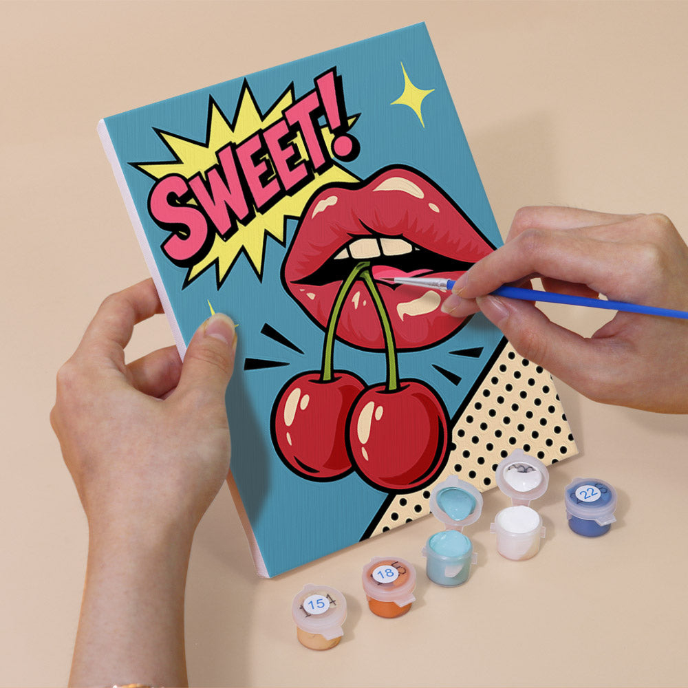 Pop Art Lips and Sweets mini paint by numbers – image 5