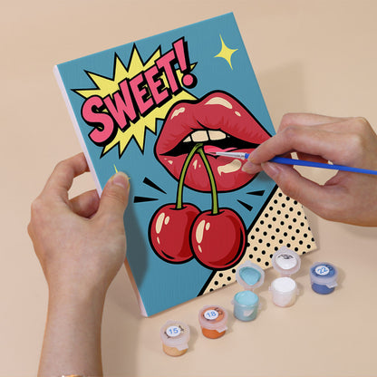 Pop Art Lips and Sweets mini paint by numbers – image 5