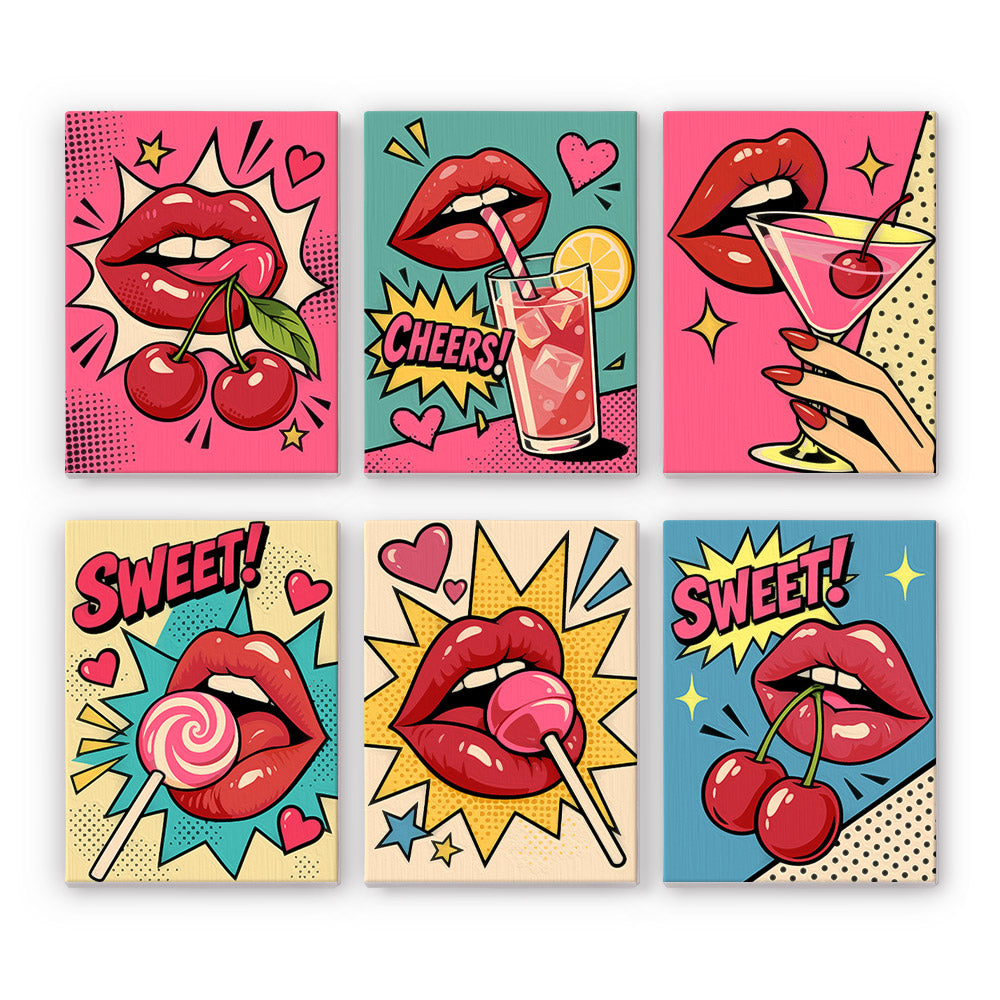 Pop Art Lips and Sweets mini paint by numbers – image 7
