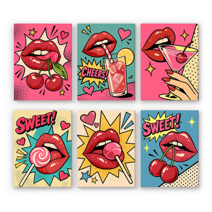Pop Art Lips and Sweets mini paint by numbers – image 7