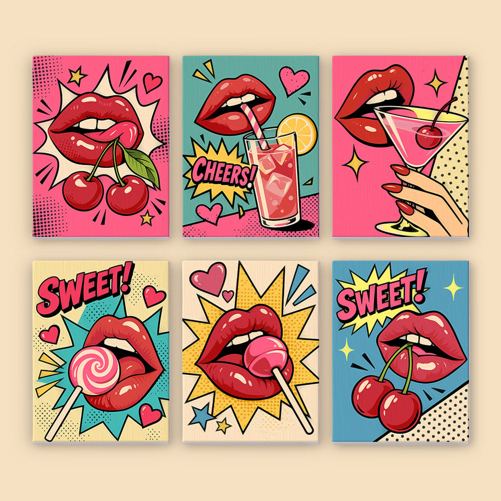 Pop Art Lips and Sweets mini paint by numbers – image 8