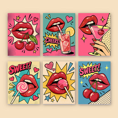 Pop Art Lips and Sweets mini paint by numbers – image 8