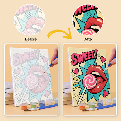 Pop Art Lips and Sweets mini paint by numbers – image 10