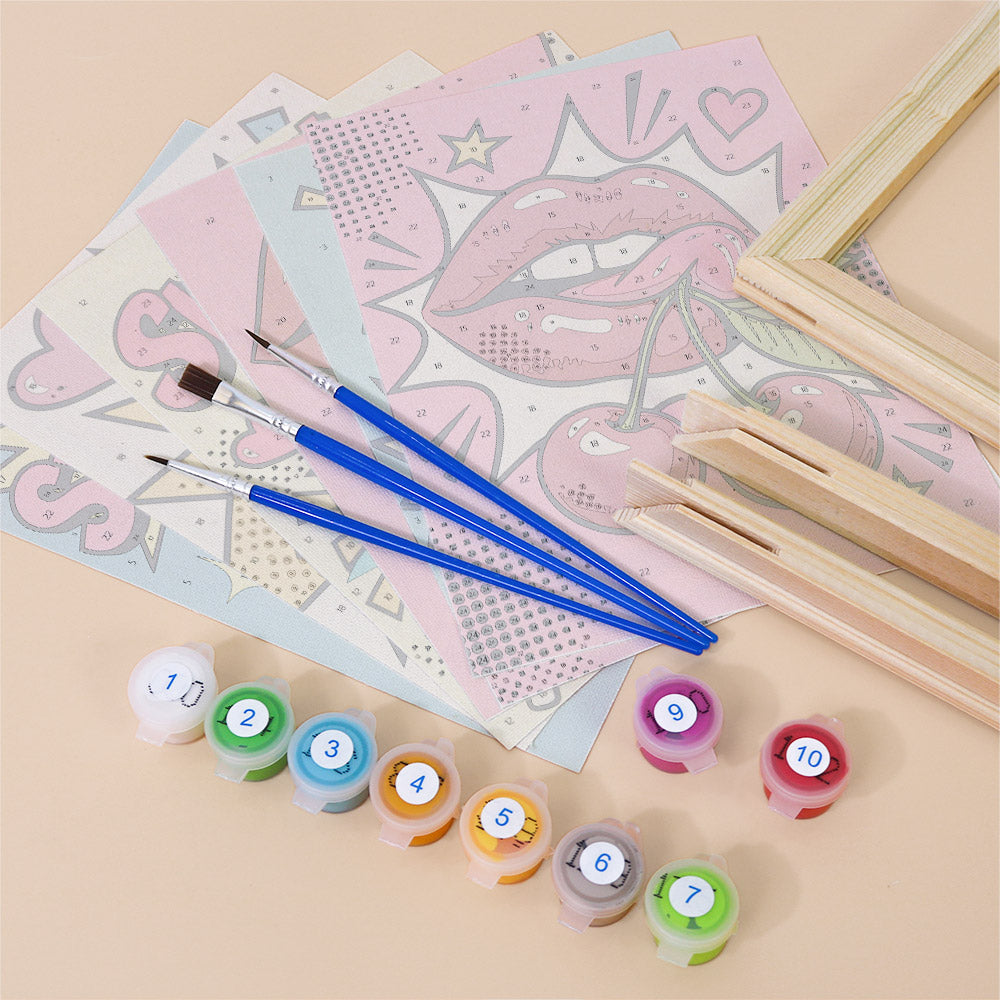 Pop Art Lips and Sweets mini paint by numbers – image 11