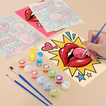 Pop Art Lips and Sweets mini paint by numbers – image 12