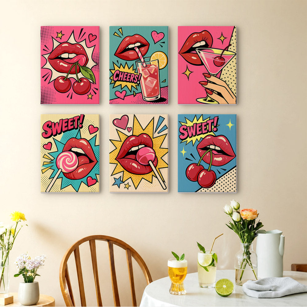 Pop Art Lips and Sweets mini paint by numbers – image 14