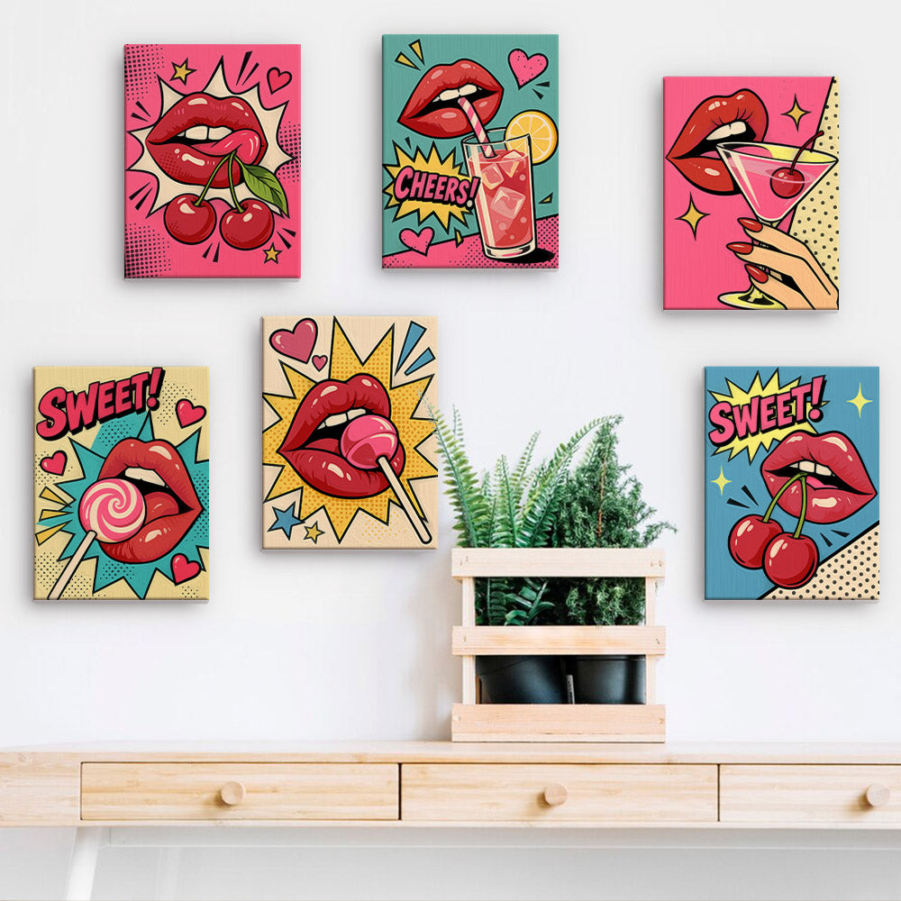 Pop Art Lips and Sweets mini paint by numbers – image 15