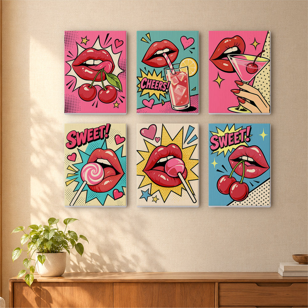 Pop Art Lips and Sweets mini paint by numbers – image 16