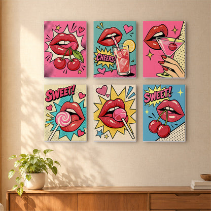 Pop Art Lips and Sweets mini paint by numbers – image 16