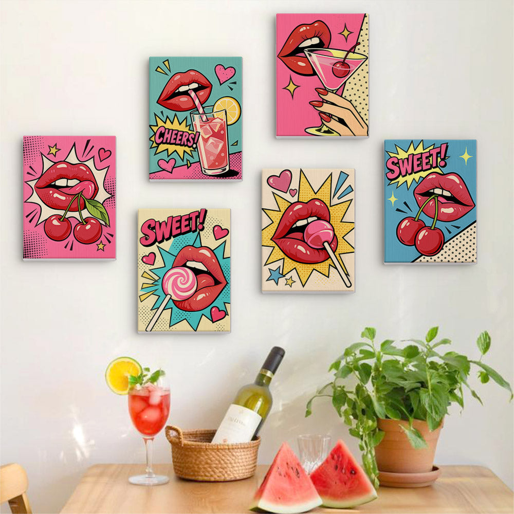 Pop Art Lips and Sweets mini paint by numbers – image 17