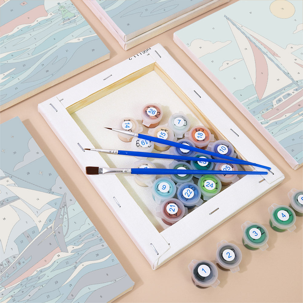 Retro Boats and Ships mini paint by numbers – image 2