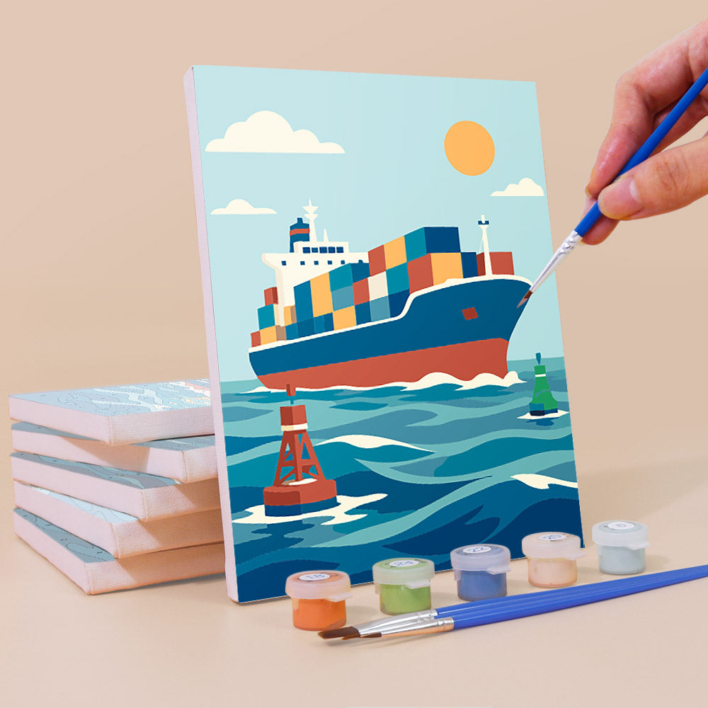 Retro Boats and Ships mini paint by numbers – image 3