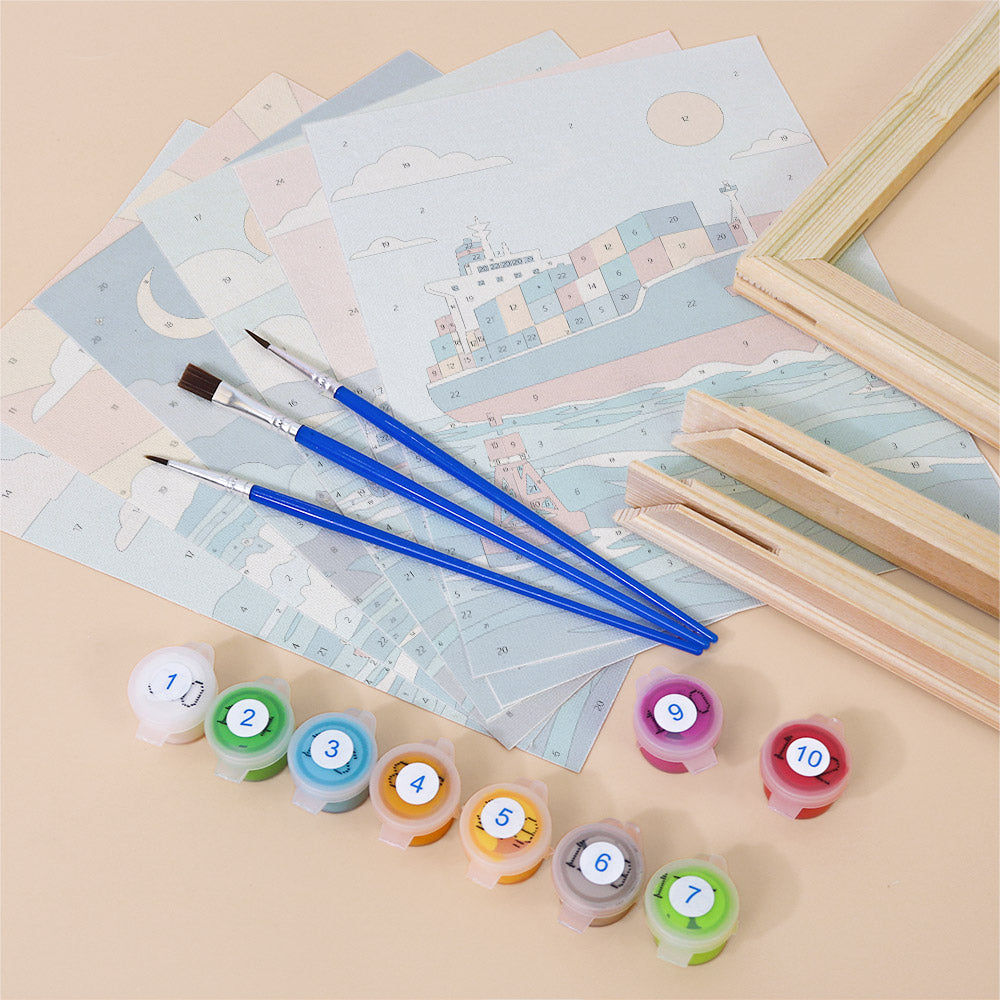 Retro Boats and Ships mini paint by numbers – image 11