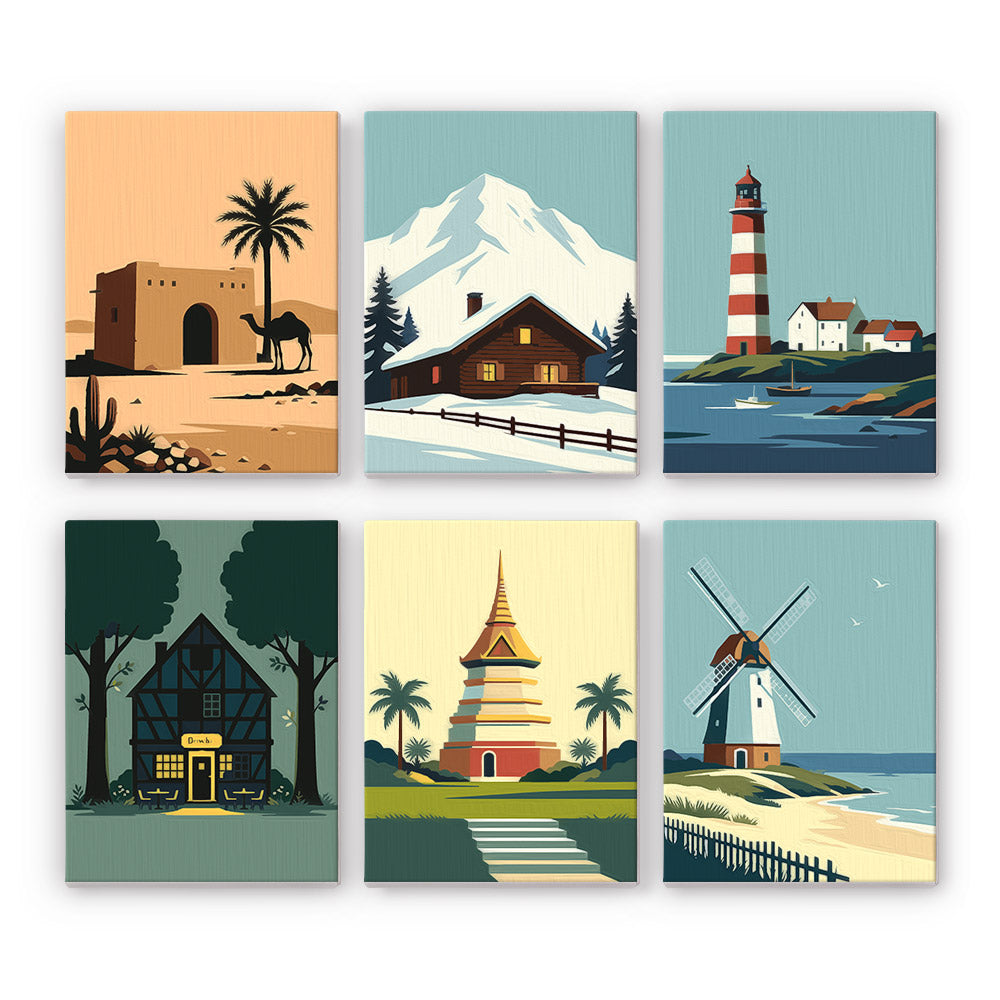 Graphic World Landmarks mini paint by numbers – image 7