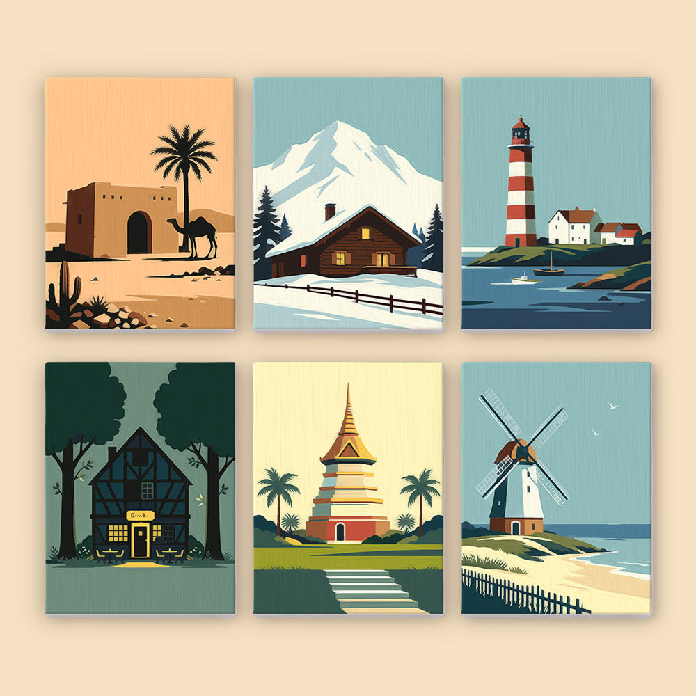 Graphic World Landmarks mini paint by numbers – image 8