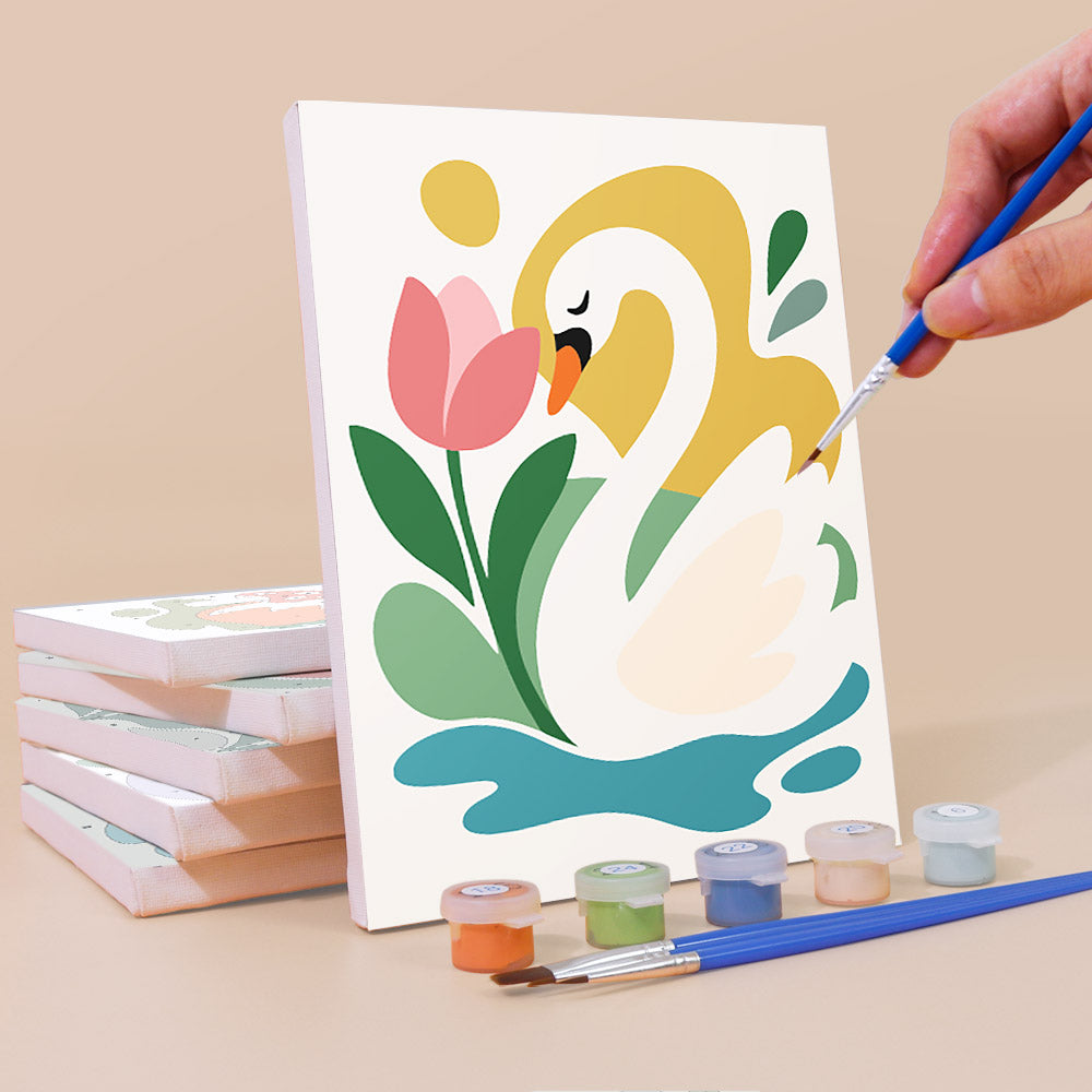 Swan, Fox and Cheeky Crocodile mini paint by numbers – image 3