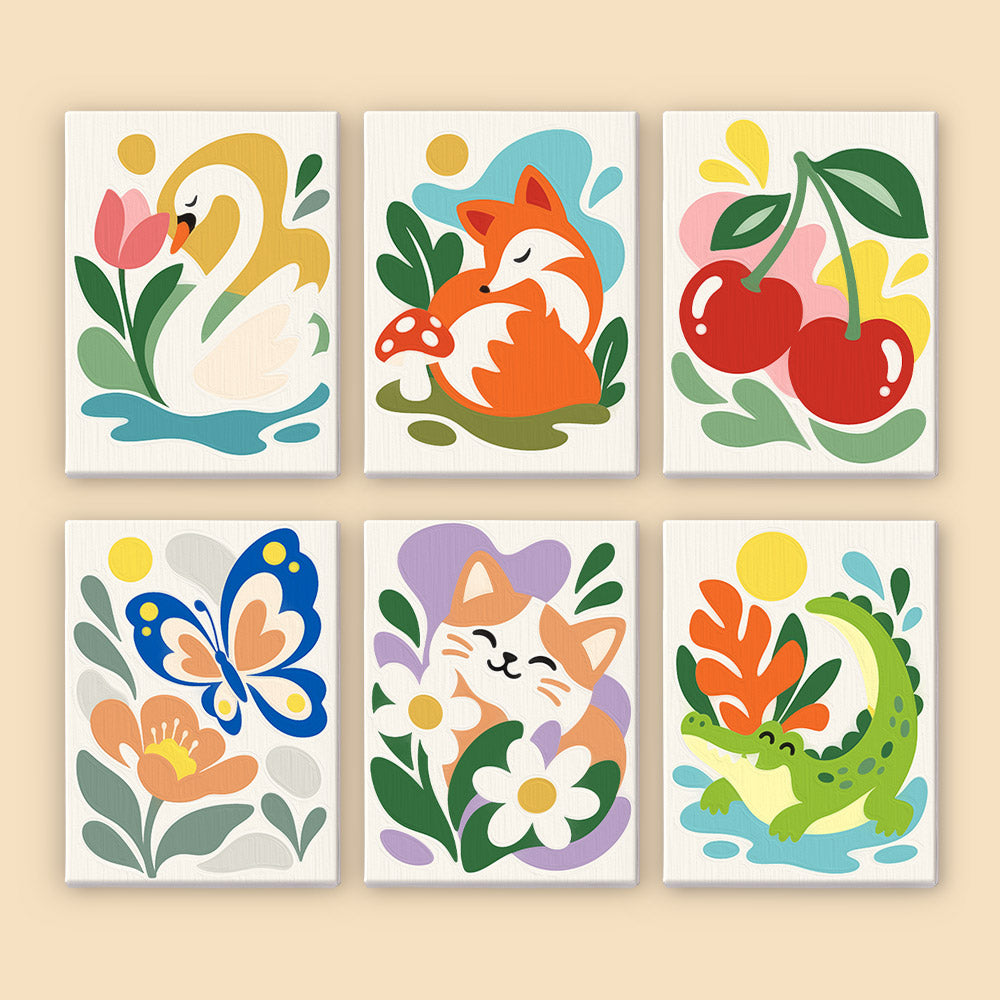 Swan, Fox and Cheeky Crocodile mini paint by numbers – image 8