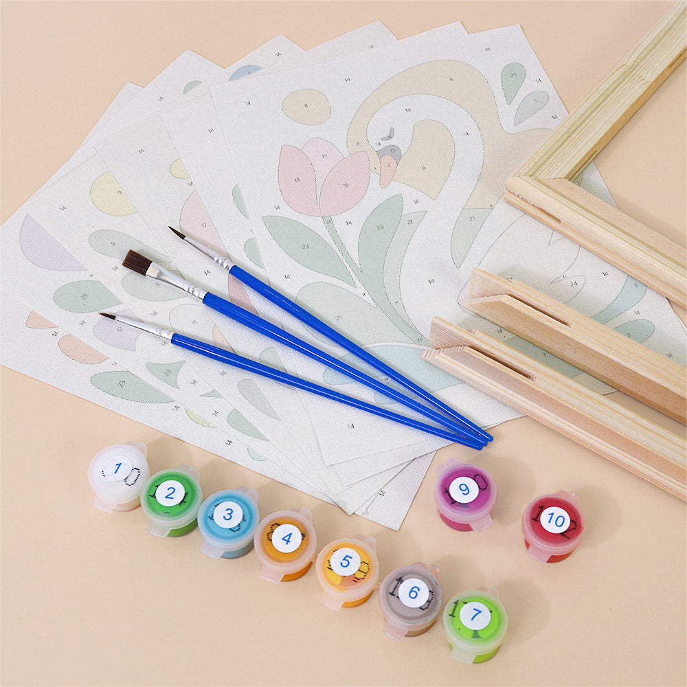 Swan, Fox and Cheeky Crocodile mini paint by numbers – image 11