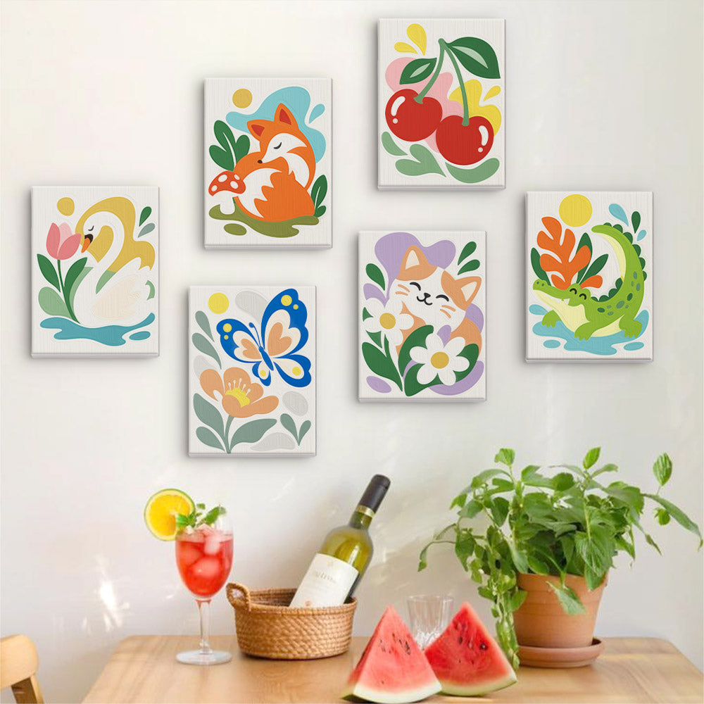Swan, Fox and Cheeky Crocodile mini paint by numbers – image 17