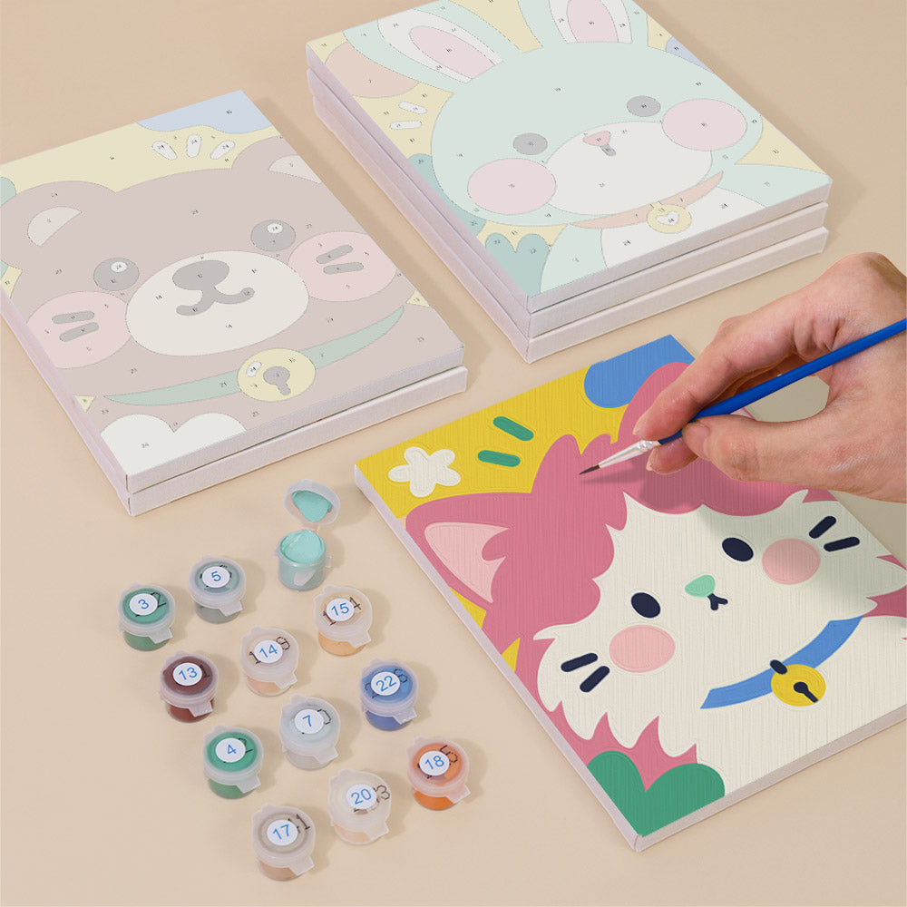 Bright Cute Pet Faces mini paint by numbers – image 4