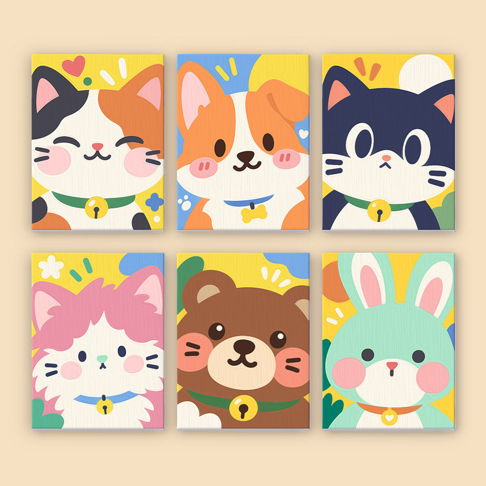 Bright Cute Pet Faces mini paint by numbers – image 8