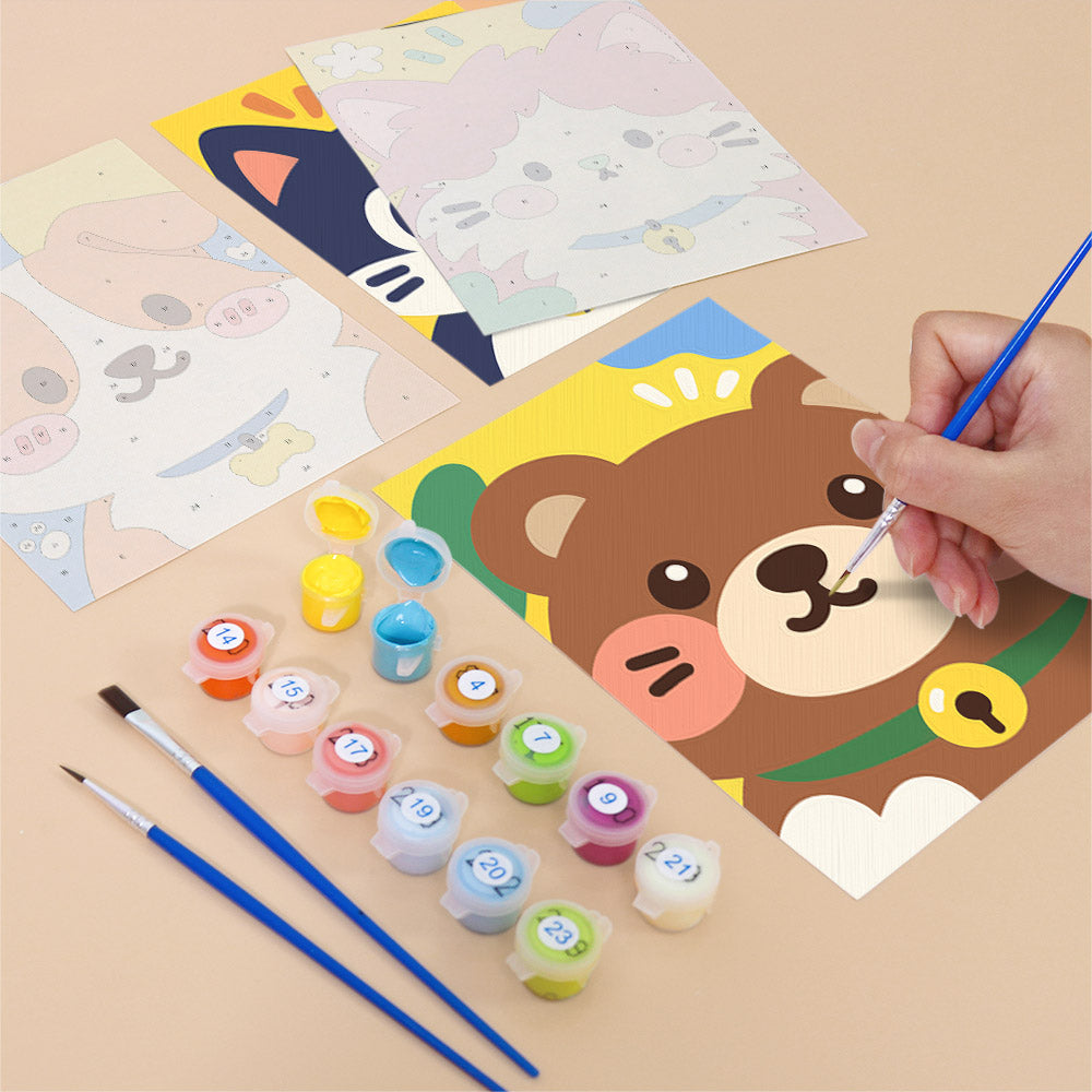Bright Cute Pet Faces mini paint by numbers – image 12