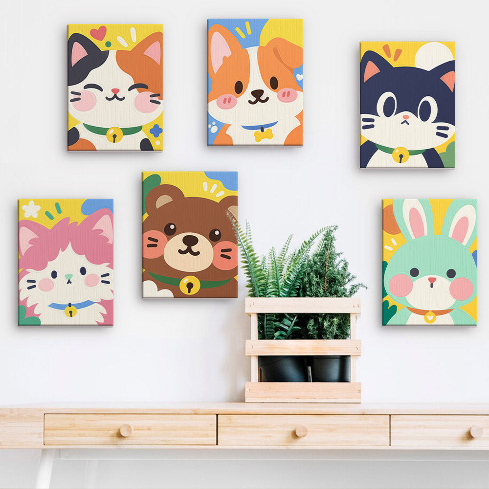 Bright Cute Pet Faces mini paint by numbers – image 15