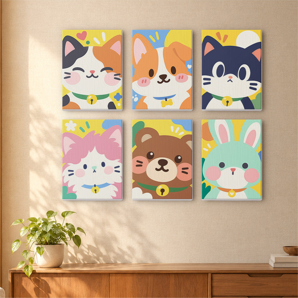 Bright Cute Pet Faces mini paint by numbers – image 16