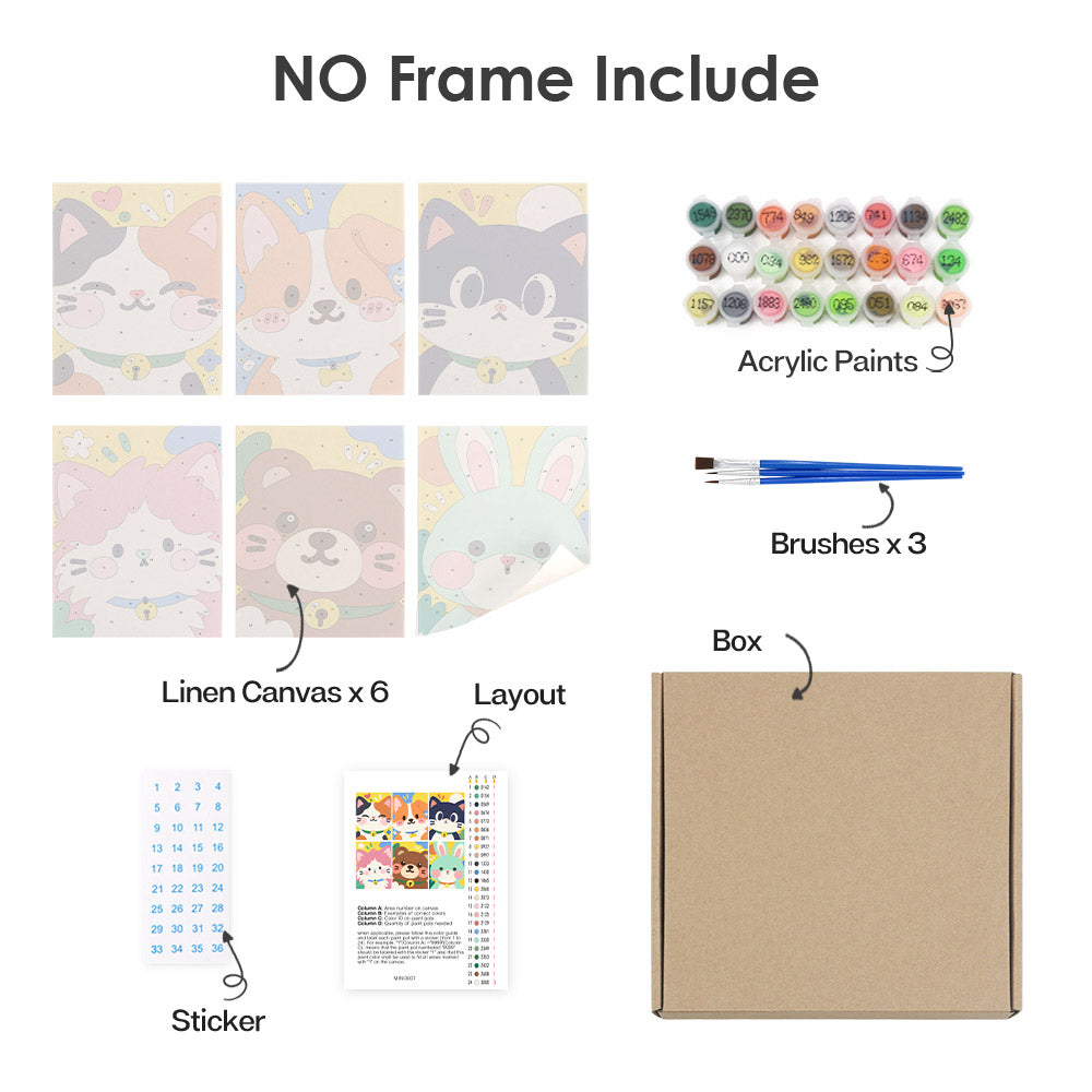 Bright Cute Pet Faces mini paint by numbers – image 19