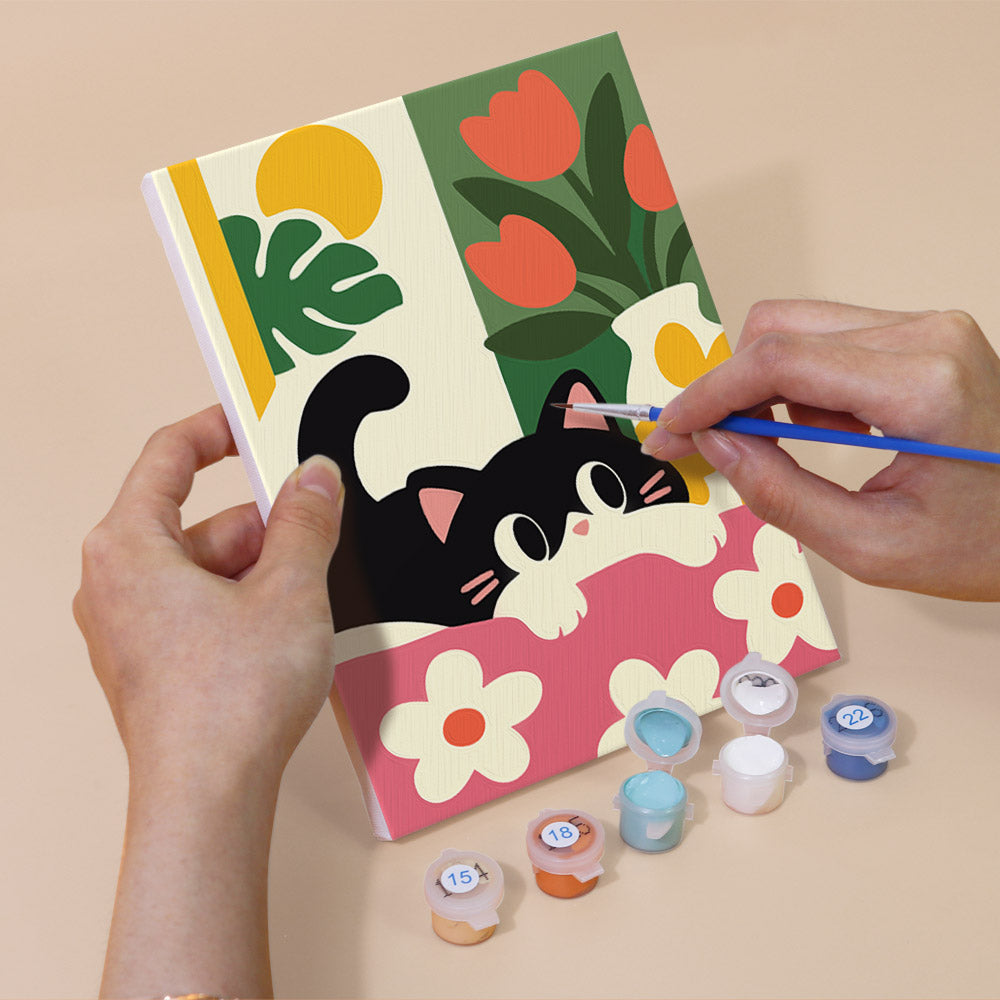Black Cats in Bloom mini paint by numbers – image 5