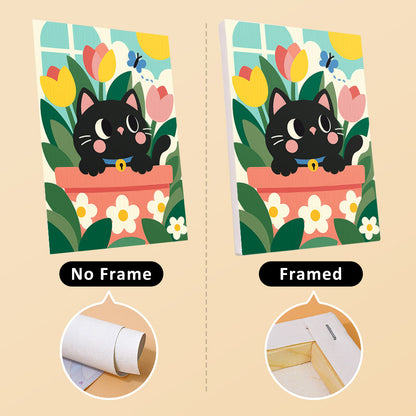 Black Cats in Bloom mini paint by numbers – image 13