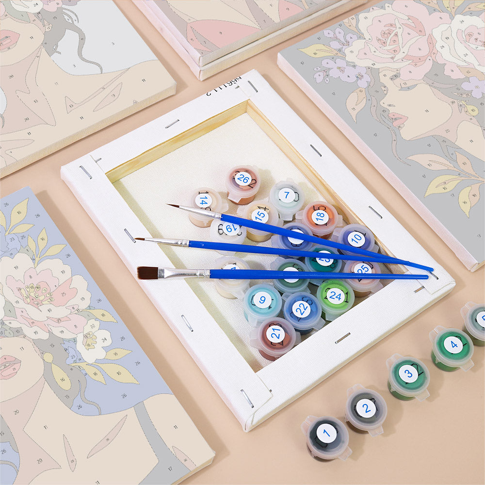 Lush Floral Beauty Portraits mini paint by numbers – image 2