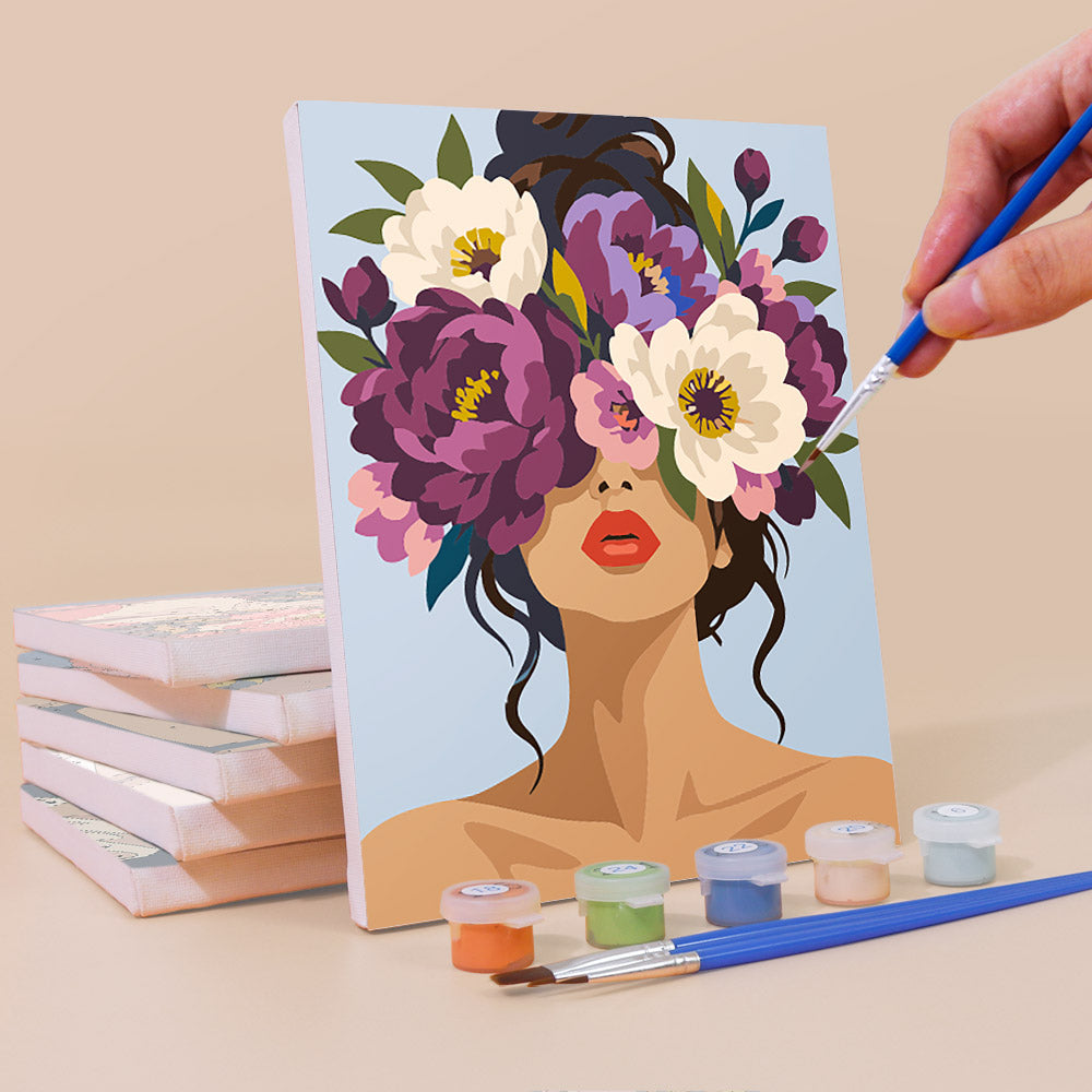 Lush Floral Beauty Portraits mini paint by numbers – image 3