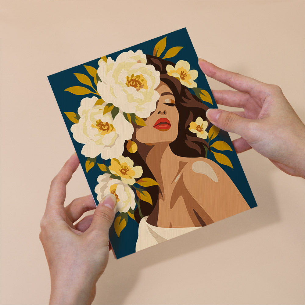 Lush Floral Beauty Portraits mini paint by numbers – image 6