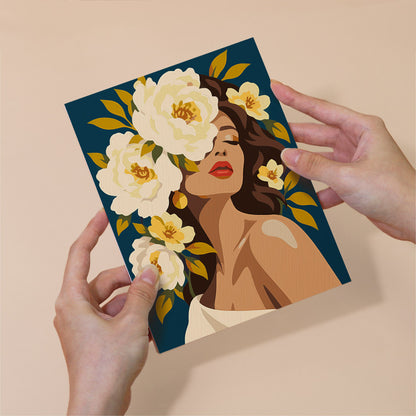 Lush Floral Beauty Portraits mini paint by numbers – image 6