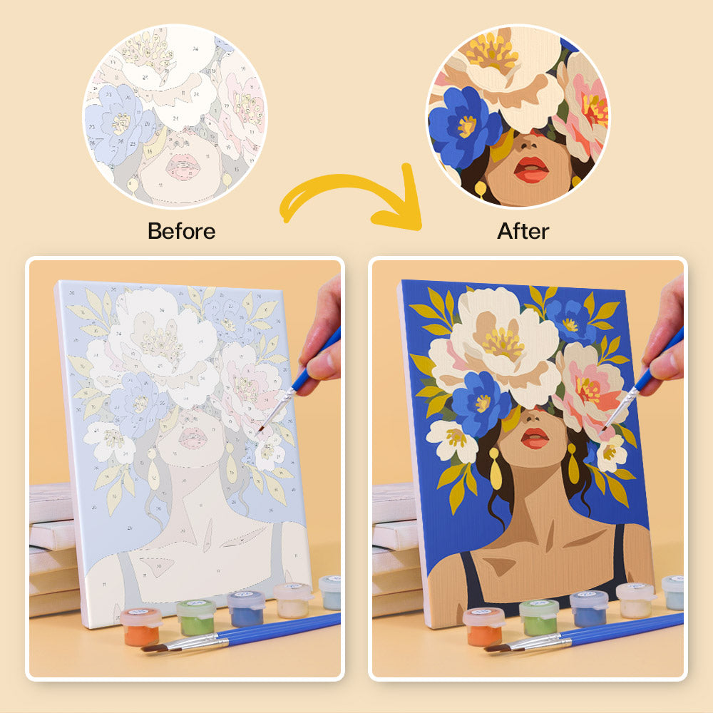 Lush Floral Beauty Portraits mini paint by numbers – image 10