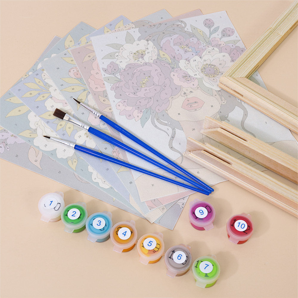 Lush Floral Beauty Portraits mini paint by numbers – image 11