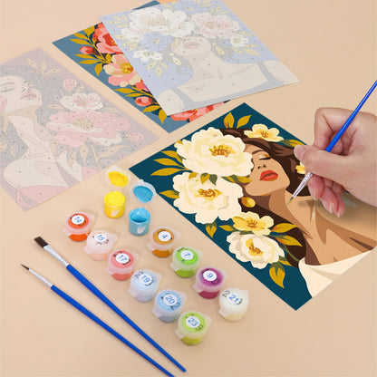 Lush Floral Beauty Portraits mini paint by numbers – image 12