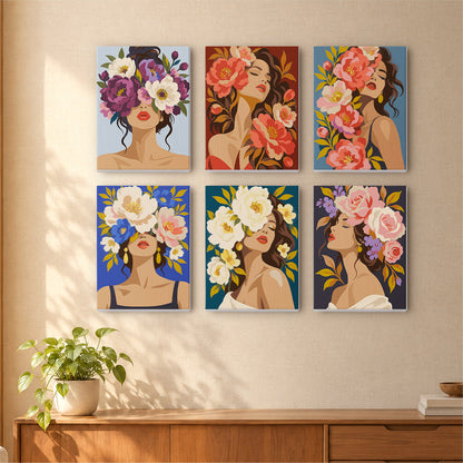 Lush Floral Beauty Portraits mini paint by numbers – image 16