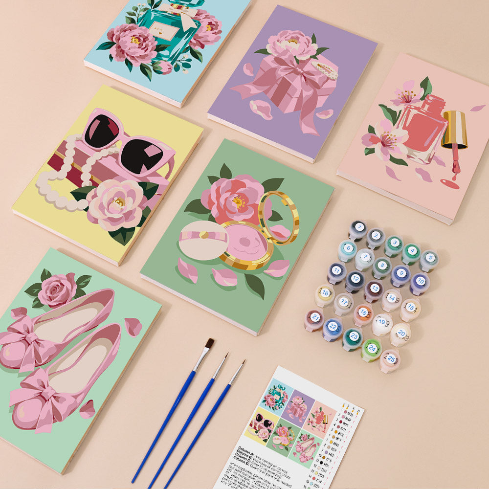 Pink Glamour Accessories mini paint by numbers – image 1