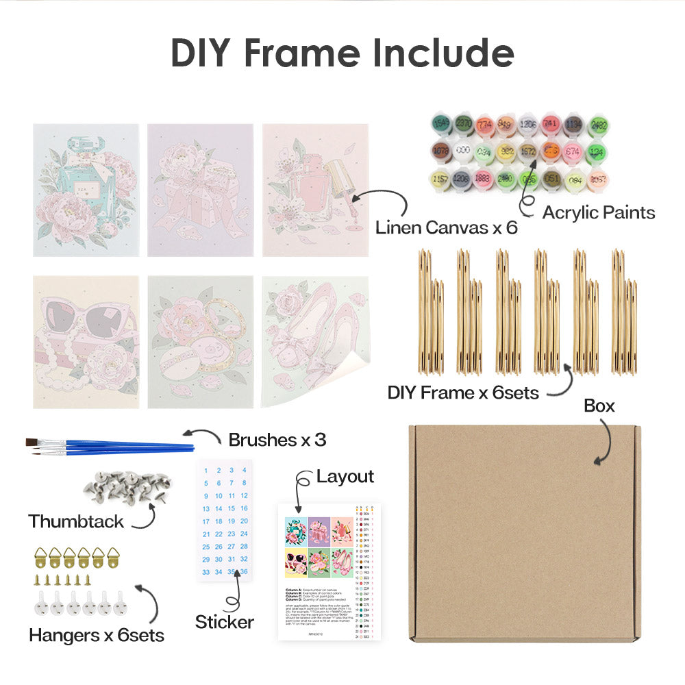 Pink Glamour Accessories mini paint by numbers – image 18