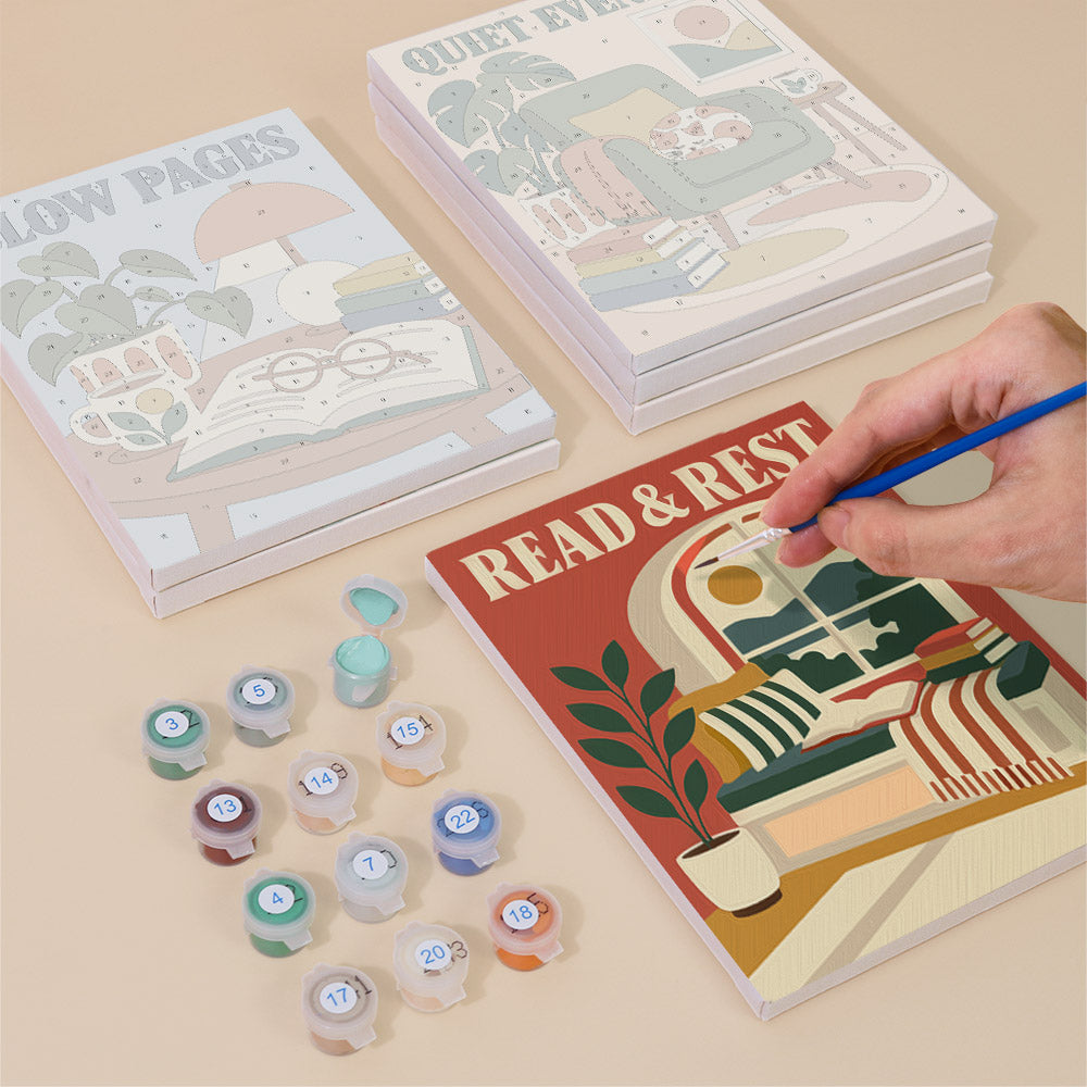 Cozy Reading Nook Posters mini paint by numbers – image 4