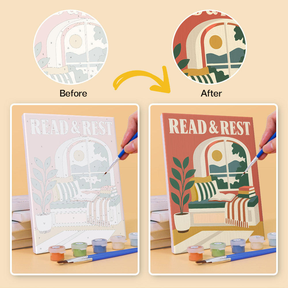 Cozy Reading Nook Posters mini paint by numbers – image 10