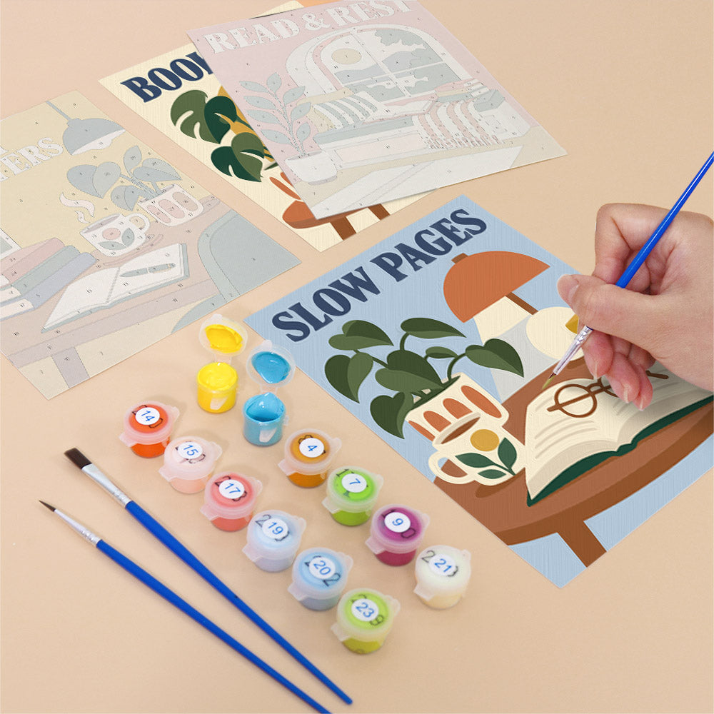 Cozy Reading Nook Posters mini paint by numbers – image 12