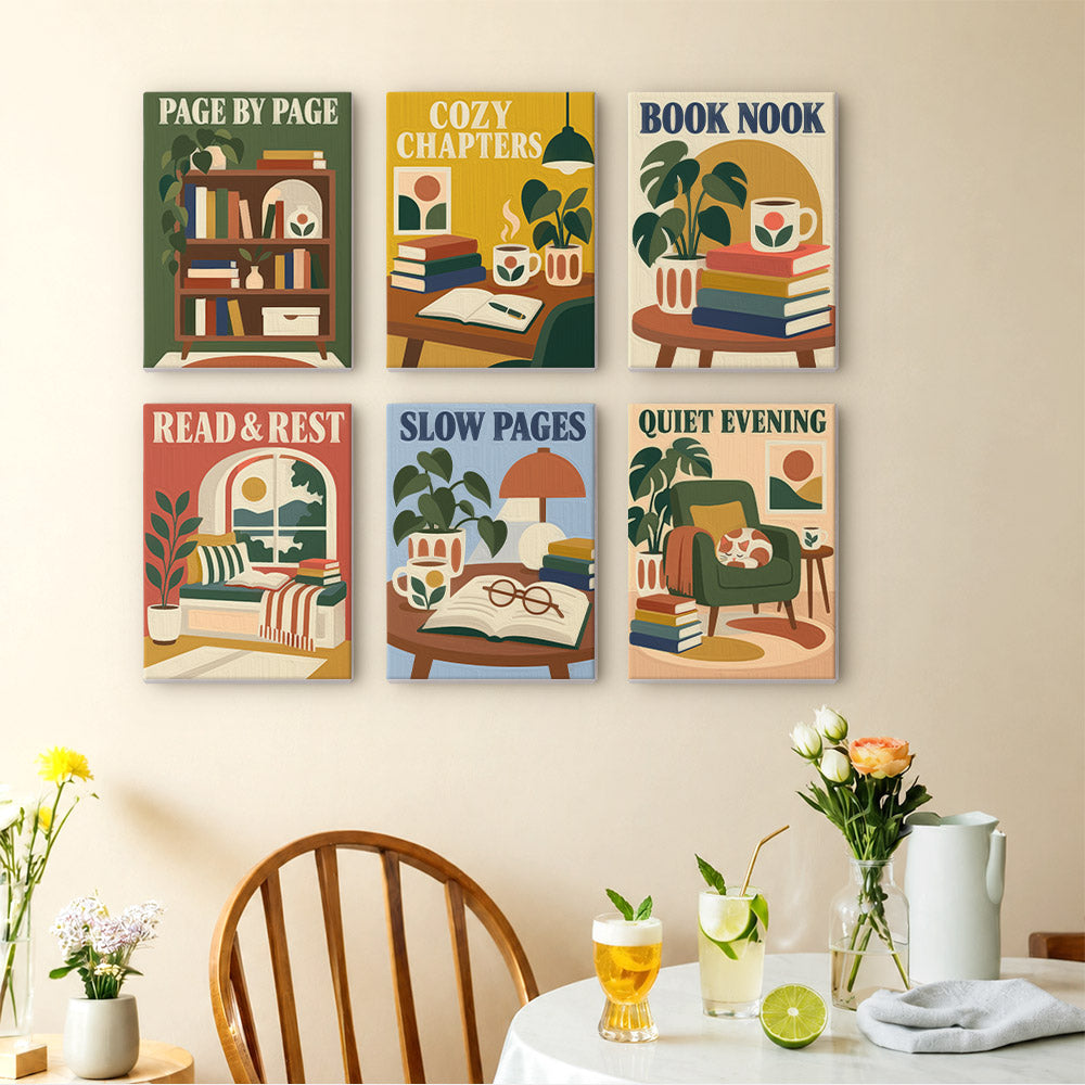 Cozy Reading Nook Posters mini paint by numbers – image 14