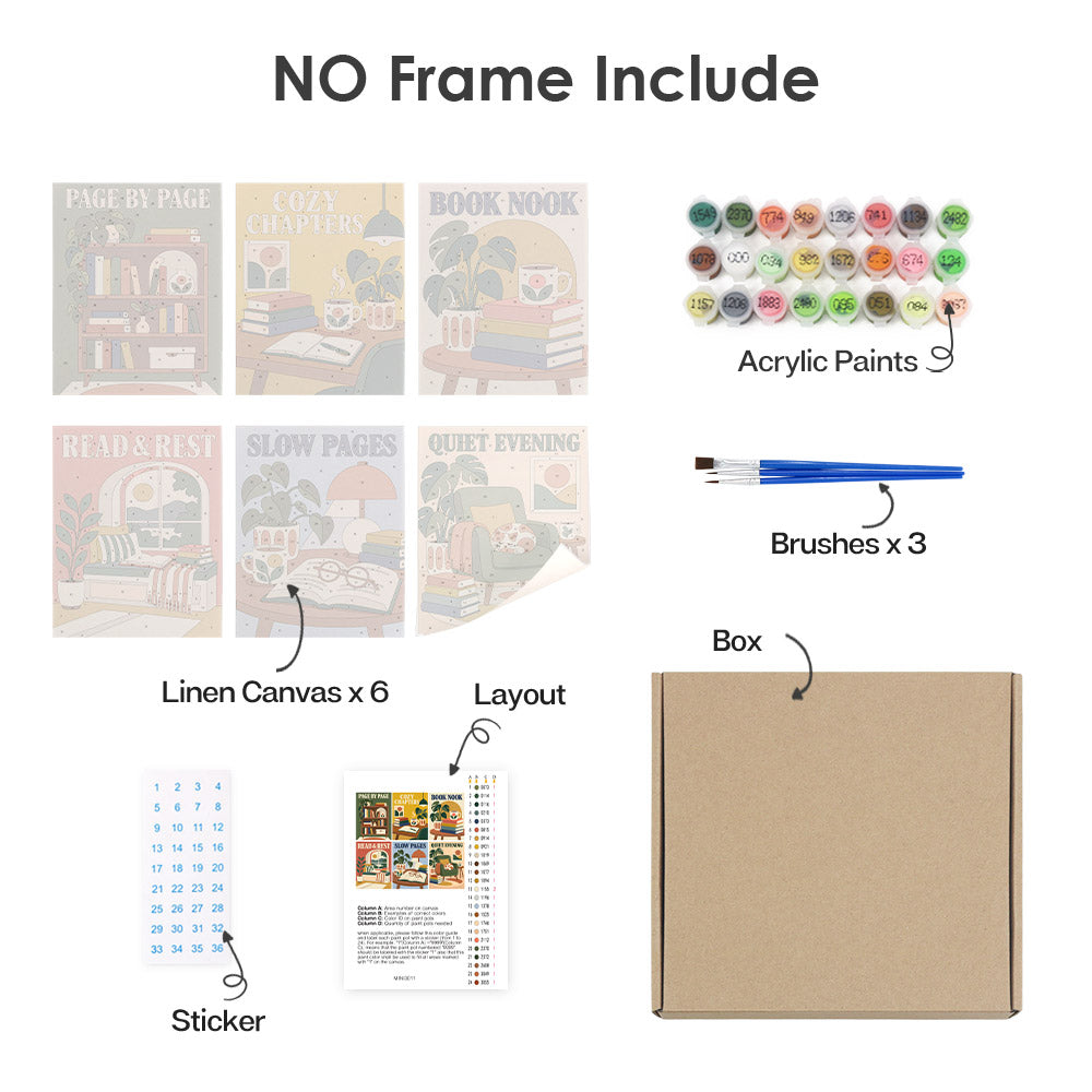 Cozy Reading Nook Posters mini paint by numbers – image 19