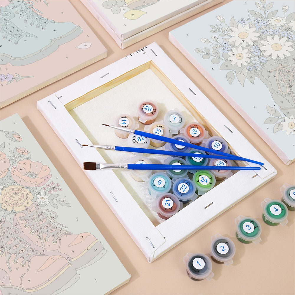 Flower Filled Boots mini paint by numbers – image 2
